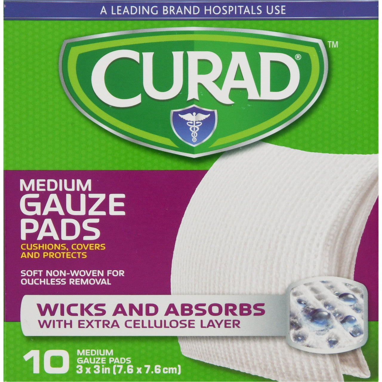 Curad Pro Gauze Pads, 3 X 3 Inches - 10 Ea
